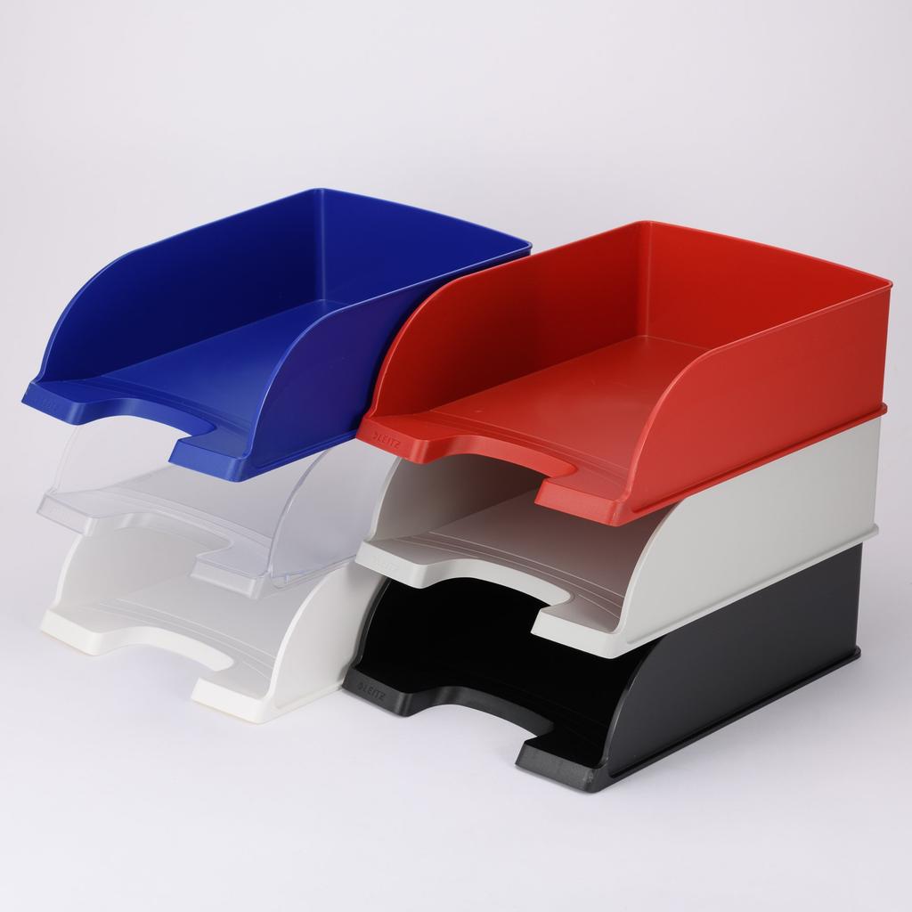 LEITZ Plus Letter Tray Jumbo A4 Vertical 700 Sheet Capacity Clear 5233-00-03