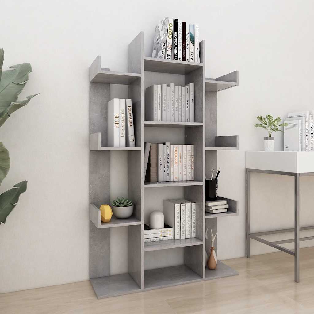 Bookshelf Concrete Grey 86 x 25.5 x 140 cm Engineered Wood