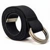 SUITUA Ring Belt, D-ring, Canvas Fabric Belt, 38mm, 135cm, Cuttable, No Holes, Unisex, Casual (Black)