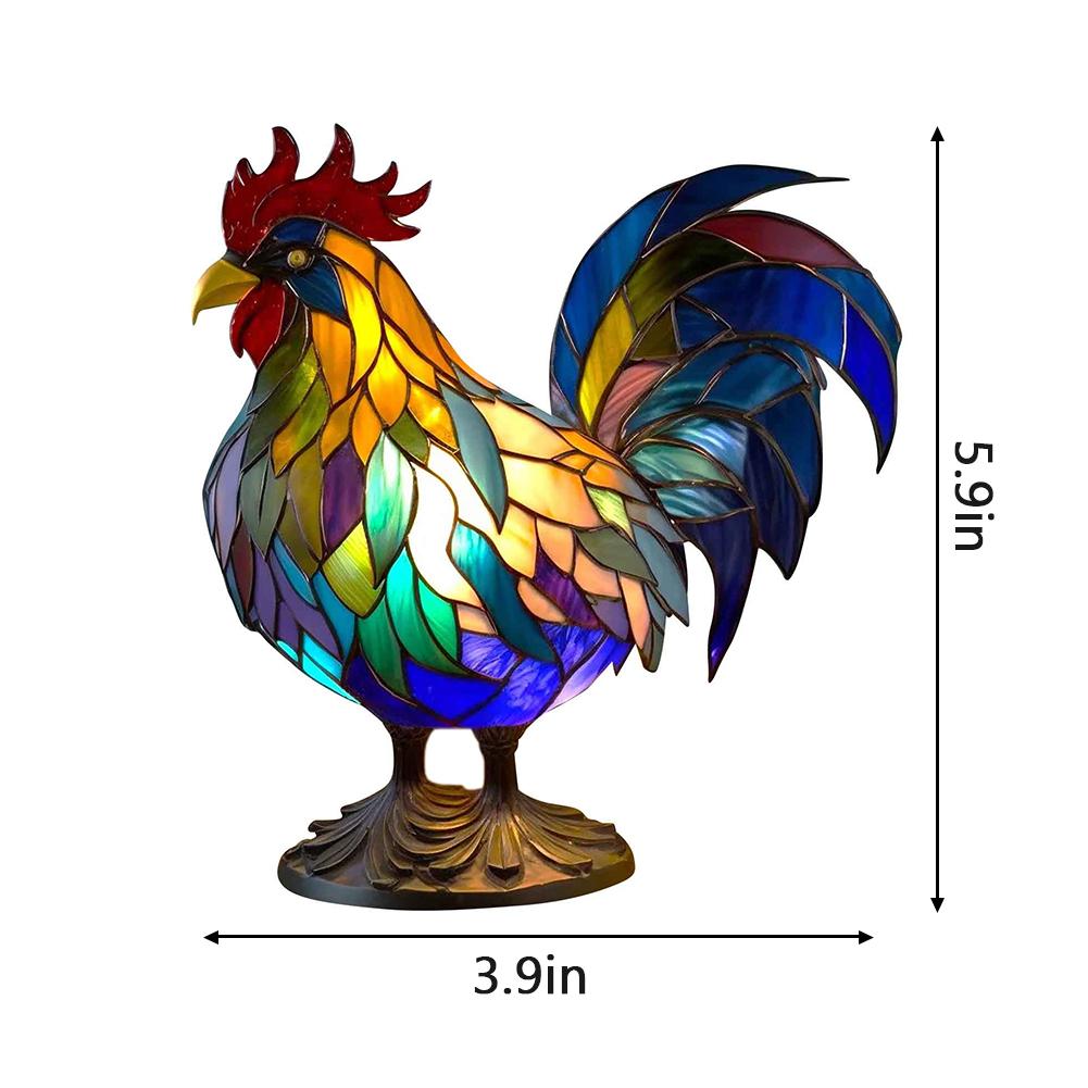 Animal Table Lamp Creative Stained Resin Glass Animal Sculpture Night Light For Living Room Bedroom Home Decoration