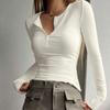 Solid Color Slim Fit Comfortable Versatile Skin-friendly High Elastic Long-sleeved Multi-color Top