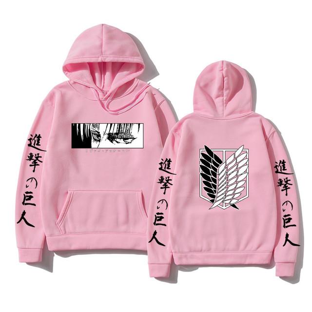 Mangas compridas femininas japão anime ataque em titã moletom com capuz harajuku moletom com capuz streetwear roupas