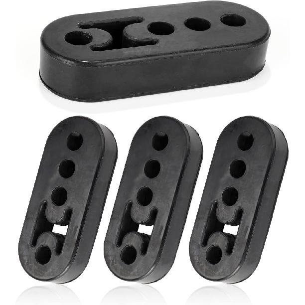 EPDM Exhaust Hangers 4 Holes 11cm 0.47" Insulator Bracket Bushing Mount Adjustable Muffler Shock Absorber Universal for Cars Truck Jeep SUV Upgrade
