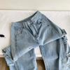 Edgy Hole Denim Loose Pants Women Autumn Newest Distressed Wide Leg Pocket Trendy Street Spicy Girl Y2K Casual Jeans
