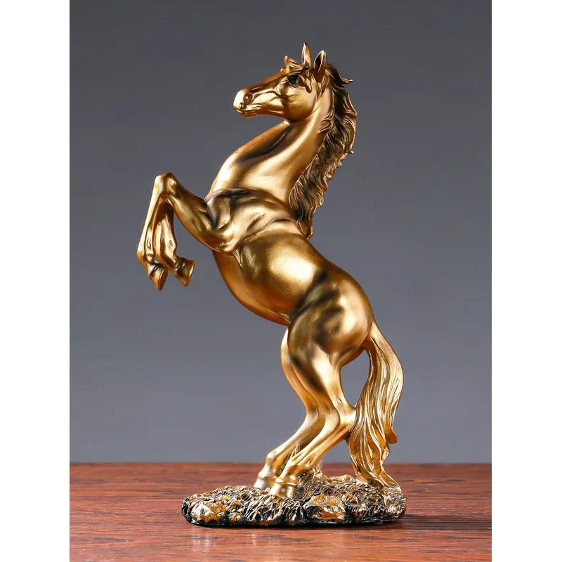 European Victory Horse Resin Statue, Elegant Animal Figurine for Living Room Cabinet, Office Desk Home Decor Ornament Gift