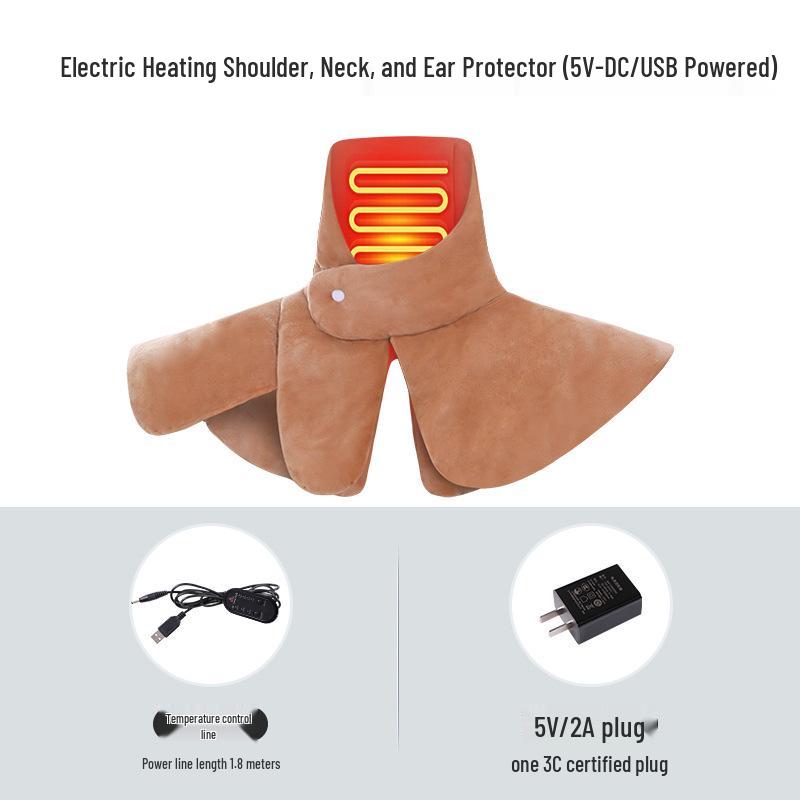 

Electric Heated Neck & Shoulder Protector for All Ages - Warmth & Comfort for Ears and Cervical Spine