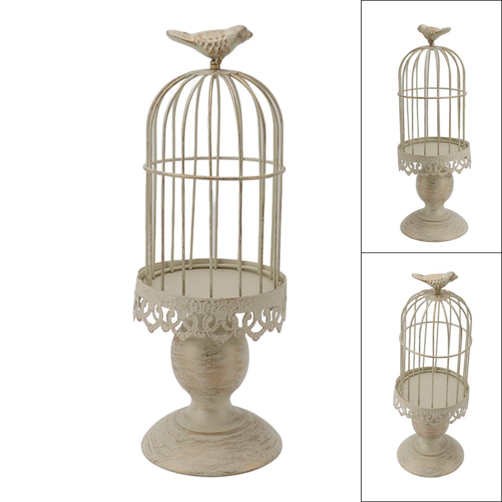 Klatka dla ptaków Świecznik Żelazny Vintage Odłączana Stabilna Podstawa Dekoracja Klatki dla Ptaków do Sypialni Restauracji S