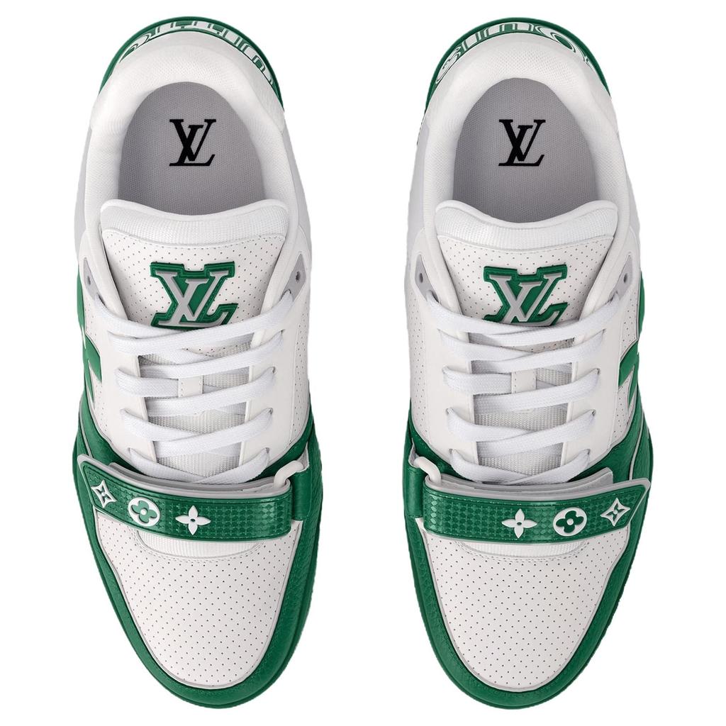 LOUIS VUITTON Trainer Cow Leather Low top Skateboard Shoes Men's Green 1AHTCP