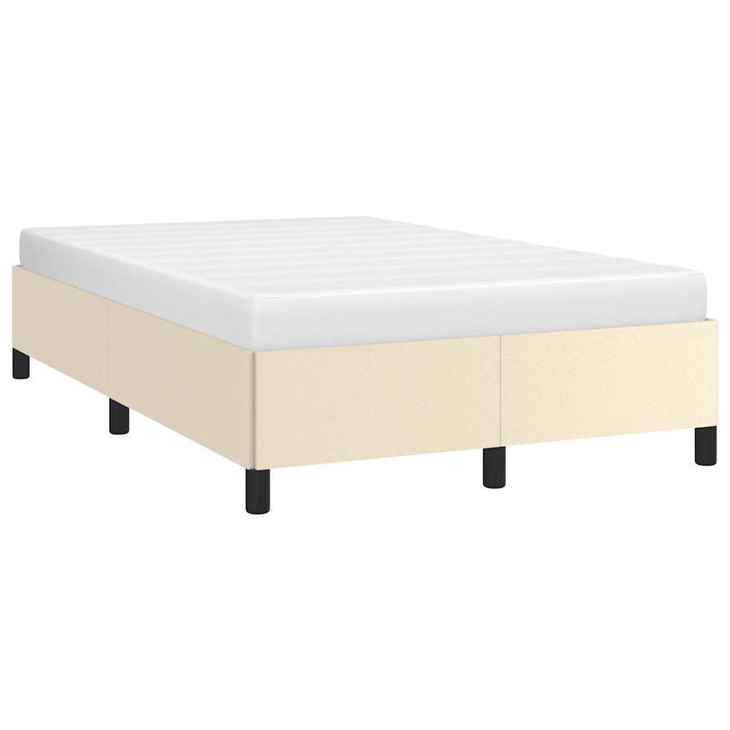 Bed Frame without Mattress Cream 120 x 190 cm Faux Leather