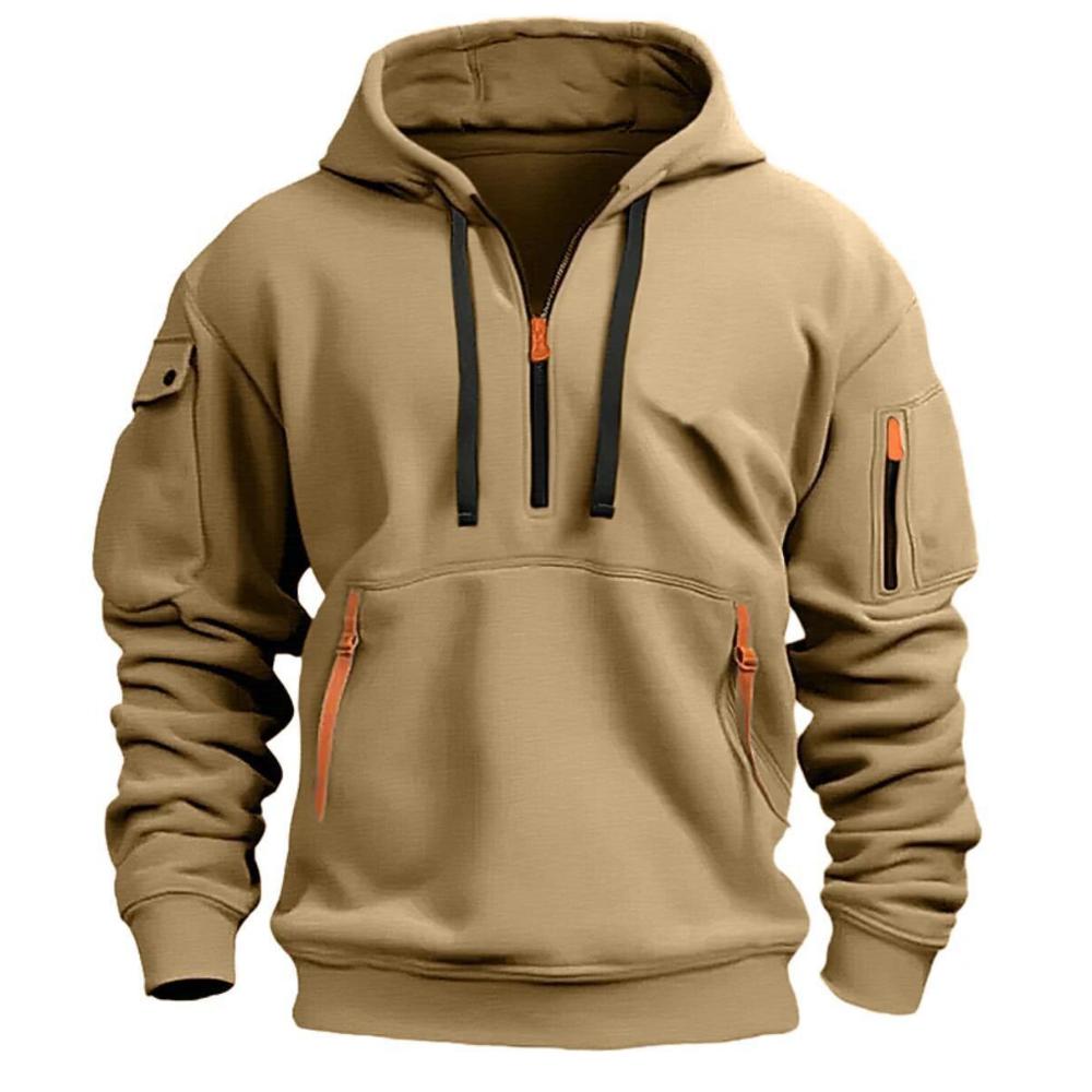 Men's Hoodie Quarter Zip Hoodies Hooded Plain Pocket Sports&Outdoor Streetwear Cool Casual Spring & Fall Clothing Hoodies Sweatshirts Men's Coats