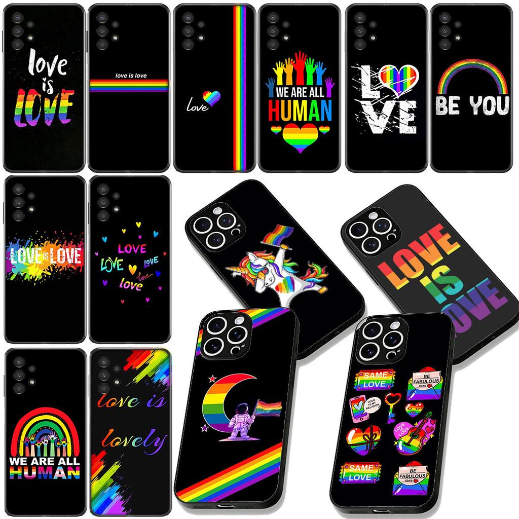 Love is Love Rainbow LGBT Gay Lesbian Cover for Samsung Galaxy A06 A05 A14 A50 A51 A52 A12 A13 A23 A70 A07 A25 A26 A72 A56 Case