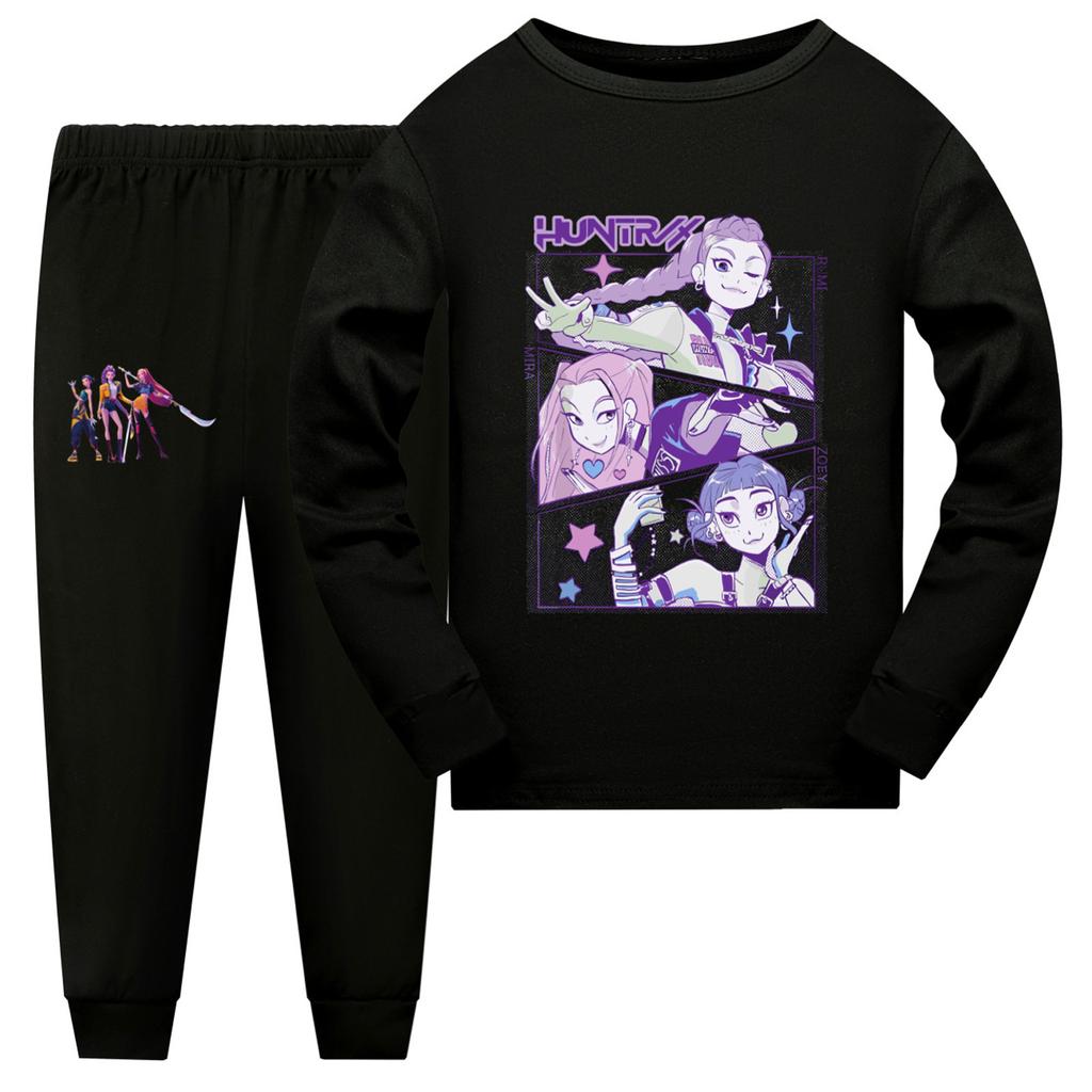 Children's Summer Sports T-shirt And Pants Two-piece Sportswear Set Long Sleeve Printed Suit