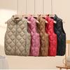 Lightweight Women's Down Vest Jacket Mom Stand Collar Waistcoat Autumn Winter Short Warm Vest Coat Casual Outwear