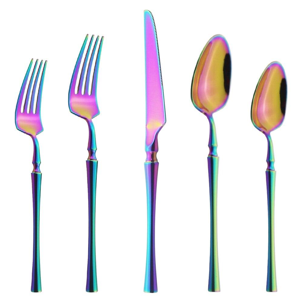 Dessert Fork Coffee Spoon Dinnerware Set Mirror 304 Stainless Steel Cutlery Set Tableware Family Party Kitchen Silverware