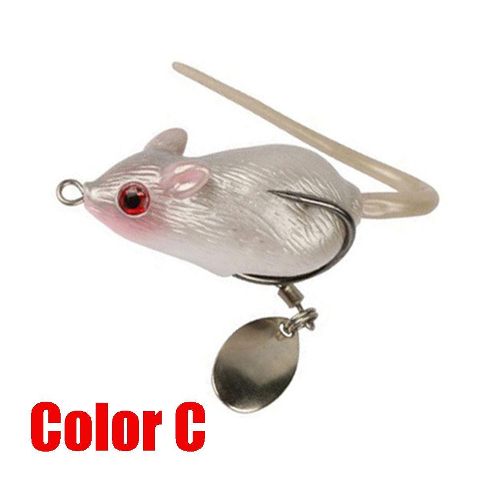 5.5cm/10.5g Hot Lifelike eyes Wobblers  Soft Mouse Bait Snakehead Hooks Fishing Lures Spinner Spoon