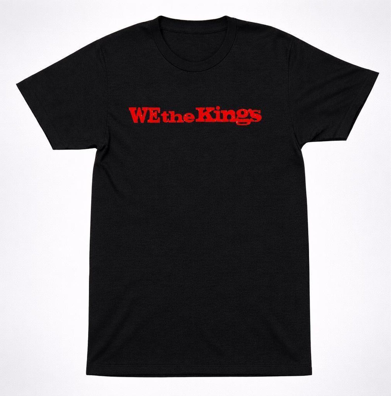 We The Kings Scratchy Graffiti Tee: Splatter Text Logo, Bold Pop Punk Emo Shirt | Unisex Cotton, Nostalgia Vibes | Concert Ready 3XL