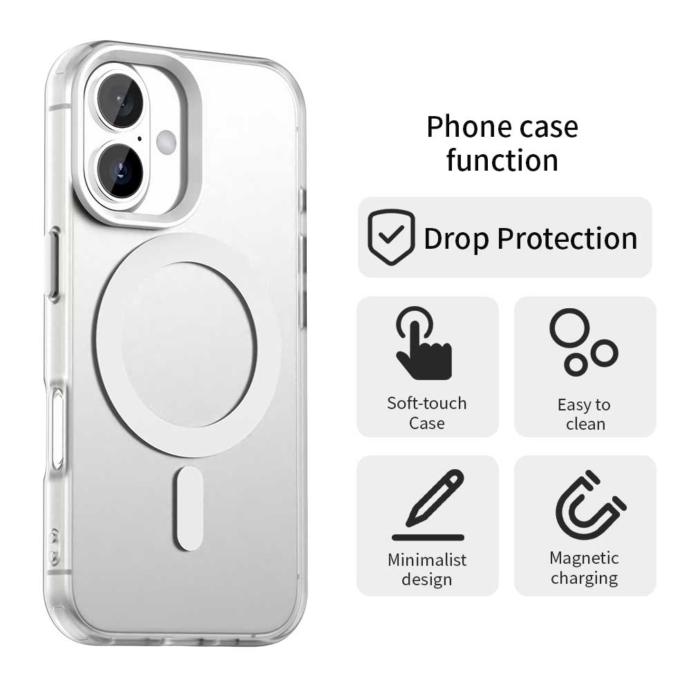 Dla Apple iPhone 16 15 14 13 Smukłe Odporne na Upadki Wstrząsoodporne Odporne na Odciski Palców Magnetyczne Matowe Etui na Telefon