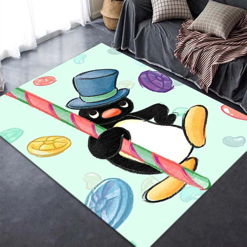 Nuovo Tappeto PINGU 2025 per Soggiorno Camera da Letto Casa Decorazione Divano, Tappetino Antiscivolo per Giochi Bambini