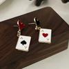 Creative Poker Heart Shape Pendant Earrings For Women Fashion Ace Card Dangle Earrings Party Grils Earrings Jewelry Gifts