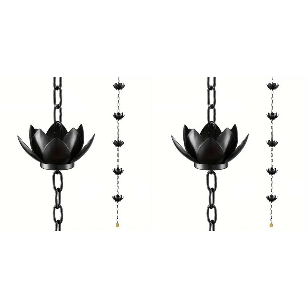 120CM Lotus Rain Catcher Chain Decor Hanging Rain Catcher Chain Gardening Gutters Downspouts Rain Chain for Gutters Downspouts