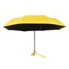 Cute Three-Fold Duck Head Umbrella: Cartoon Design, Wooden Handle, Solid Color for Rain or Shine.