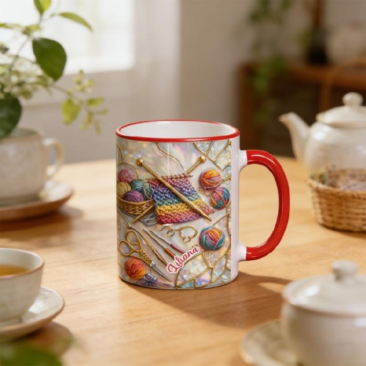 Unique Sewing Tool Printing Ceramic Mugs Sophisticated Drinkware For Craft Enthusiasts And Home Decors Collectors
