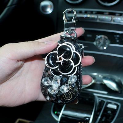 1PC Universal Bling Car Key Case for Women Rhinestone Car Accessories Diamond Key Chain Key Cover Holder Keyring