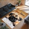 Pug Theme Crystal Velvet Floor Rug Personalized Custom Name Text Warm Carpet Home Decoration