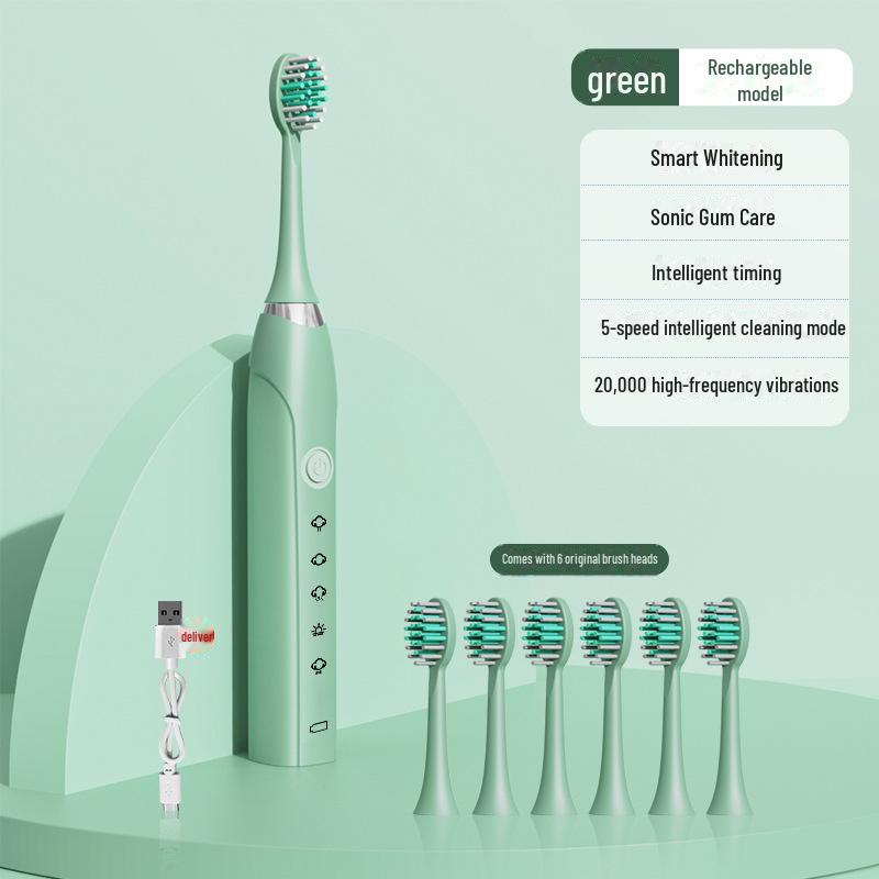 Rechargeable Ultrasonic Electric Toothbrush with Soft Bristles and Water Flosser
