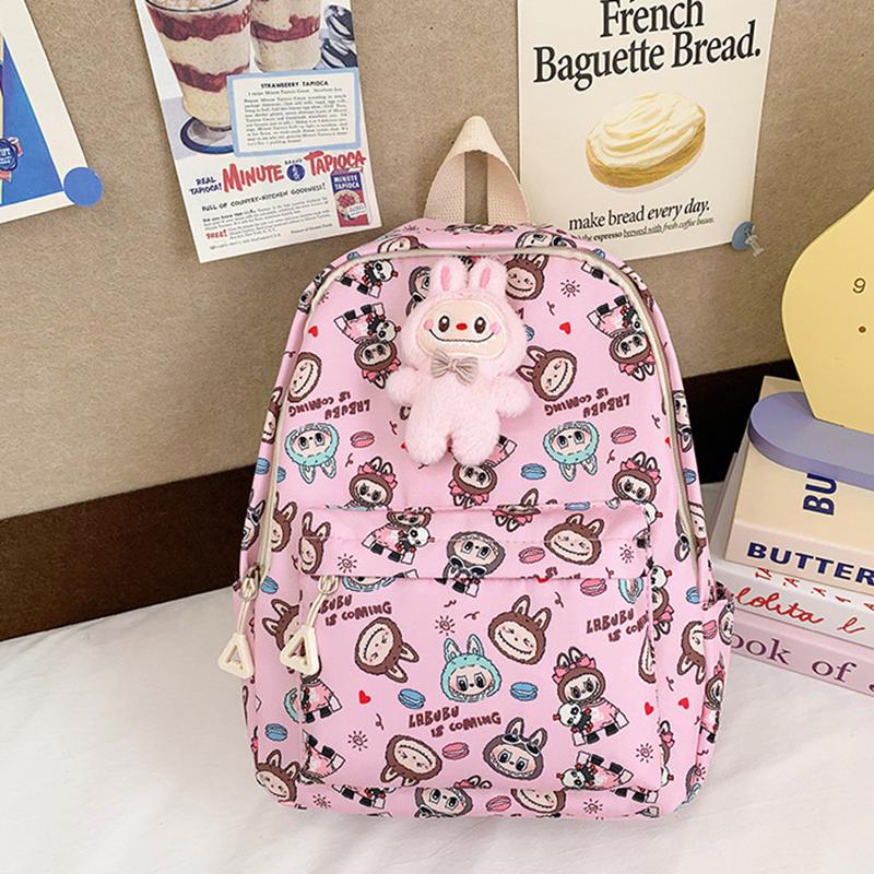 Children School Bag Cartoon Cute Labubu Backpack Large Capacity Children Backpack Kawaii Casual Backpack Birthday Gifts