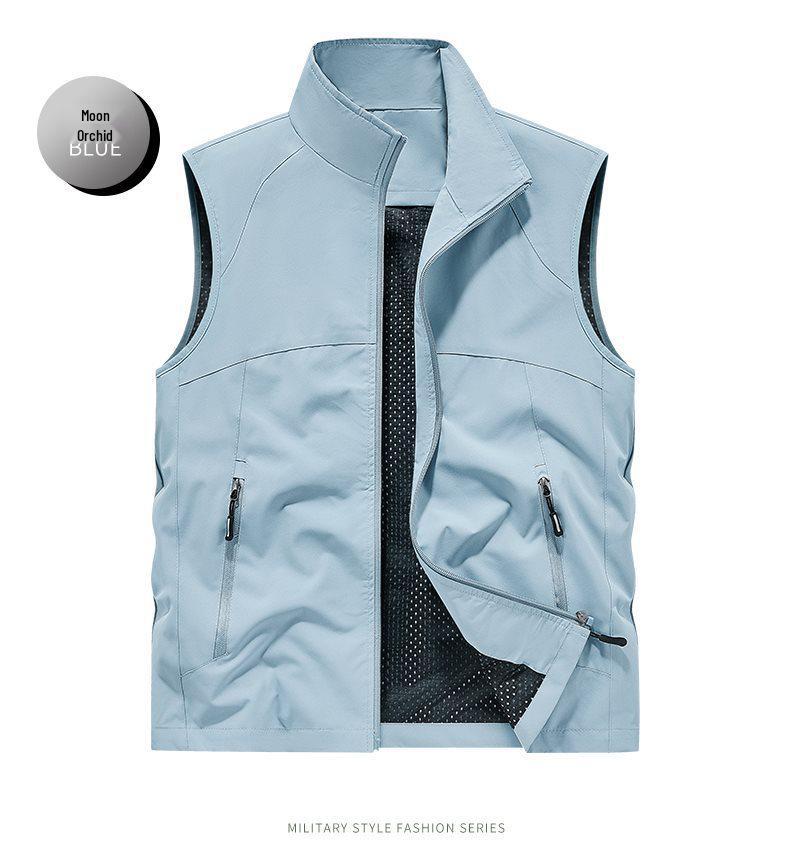 

New Cross-Border Outdoor Work Vest for Middle-Aged and Young - Casual Loose Fit 5XL світло-синій колір