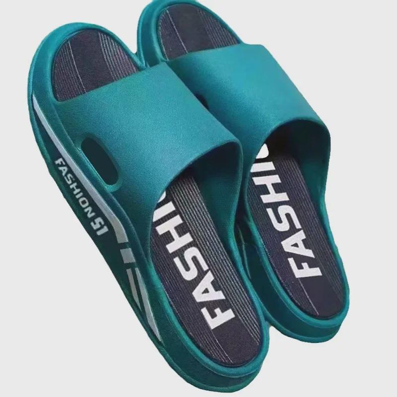 Sandale plate de vară, negre, cu talpă groasă, pentru femei - papuci de casă moi, la modă, versatili, cu confort amortizat