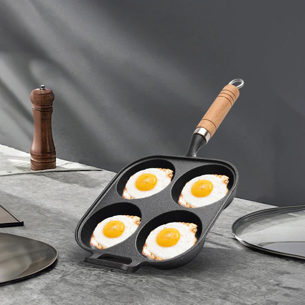 4 Hole Cake Maker Frying Pan Heart-Shaped Non-Stick Breakfast Grill Cooking Pot Egg Frying Pan Pancake Pan Cookware Pancake Pan