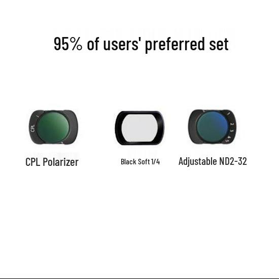 UV Black Soft ND Light Reduction CPL Polarizing Portrait Filter for DJI Osmo Pocket 3/4 Action Camera