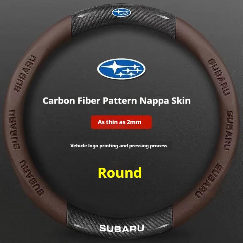 Pour Subaru Brz Wrx Xv Ascent Forester Outback Impreza Legacy Housse de Volant Ultra-fine Antidérapante en Cuir Fibre de Carbone