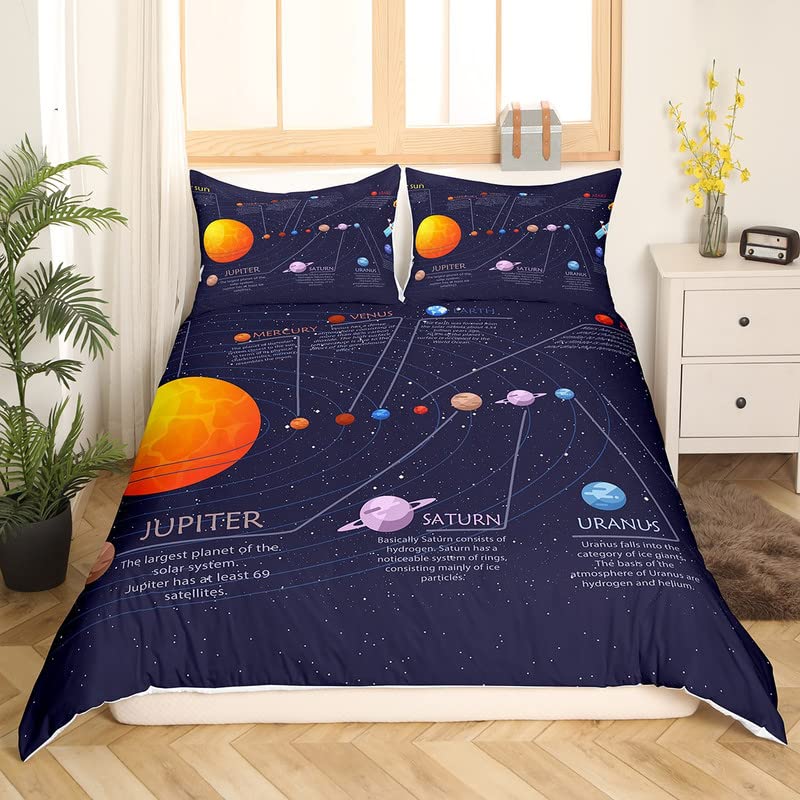 Comforter Outer Space Universe Galaxy Suitable For Children Boys Girls Star Moon Bedding Set Warm