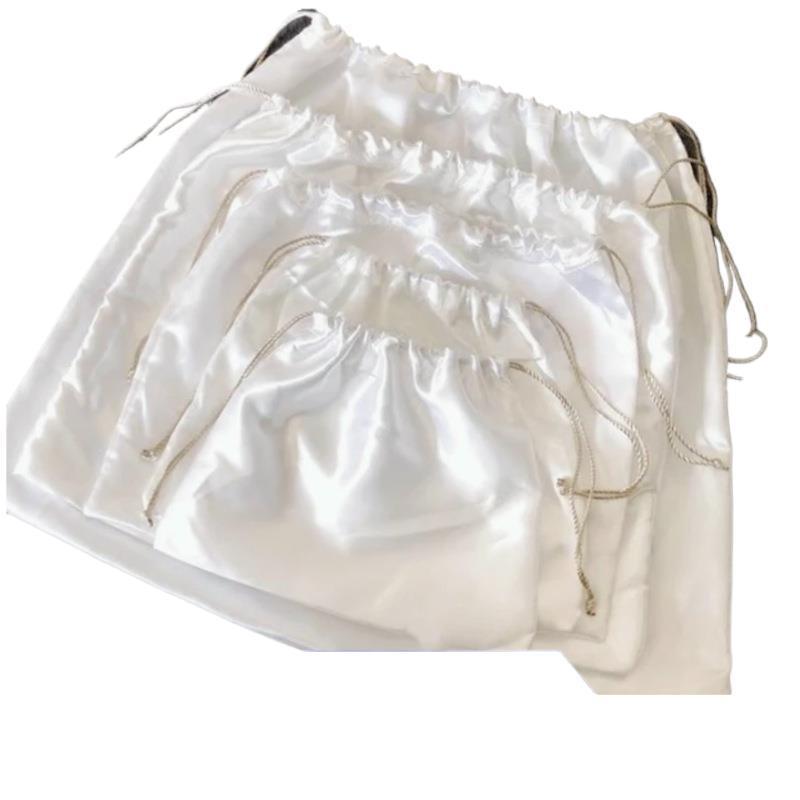 Silk Cloth Dust Bags Fashion Dustproof Travel Drawstring Pouch Thick Dust Cover Storage Bags Handbags