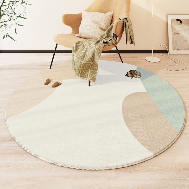Modern Abstract Carpets for Living Room Minimalist Bedroom Decor Round Plush Rugs Chair Floor Mat Anti-slip Large Area Carpet