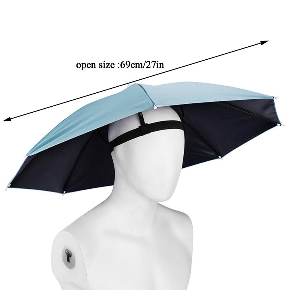 Outdoor Portable Umbrella Hat Sunscreen Waterproof Fishing Umbrella Universal Headwear Hats Sun Camping Beach Foldable Hats
