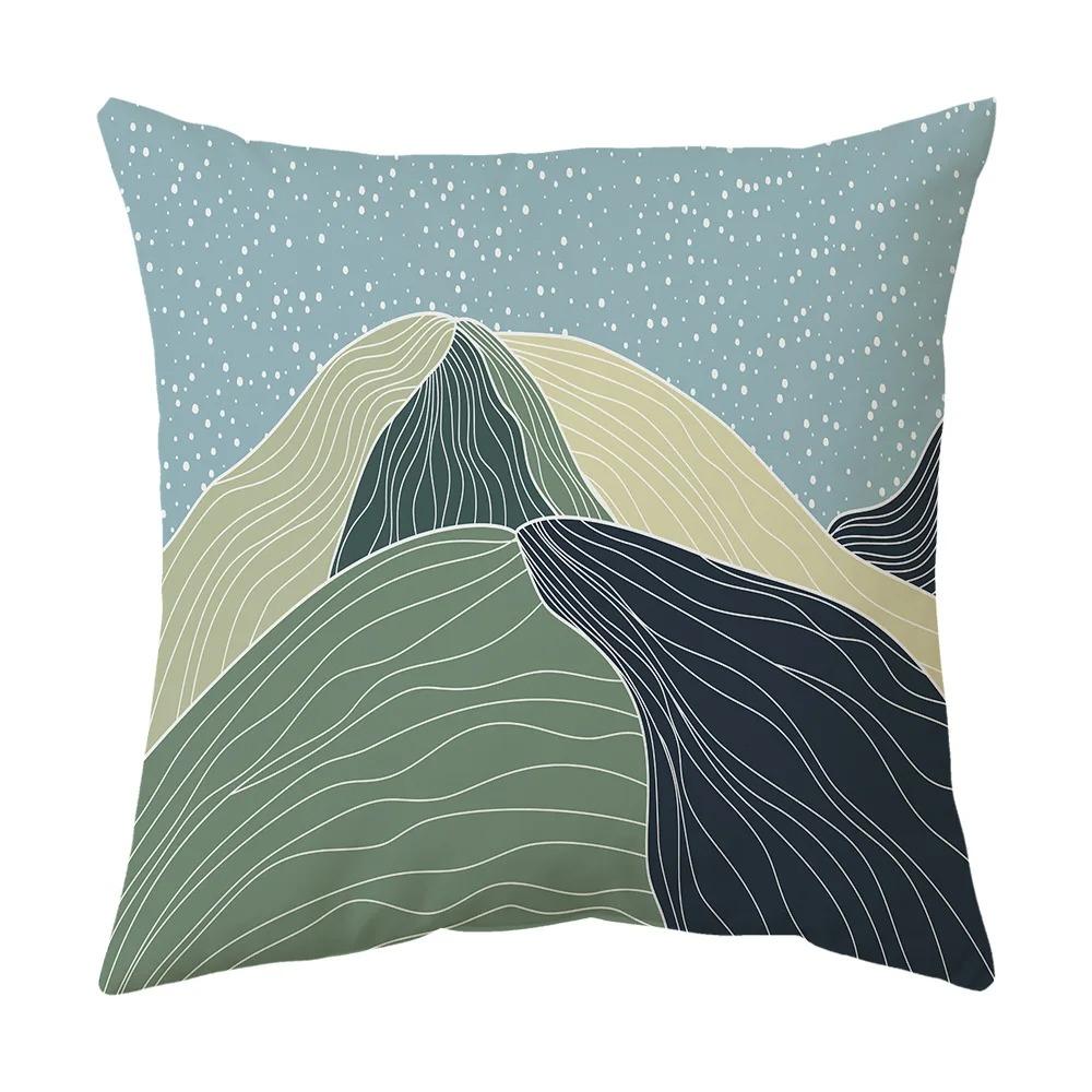 Stylish Abstract Mountain Pattern Pillow Covers Pattern Cushion Cover Suitable For Sofa Bedroom Car Pillow Cover