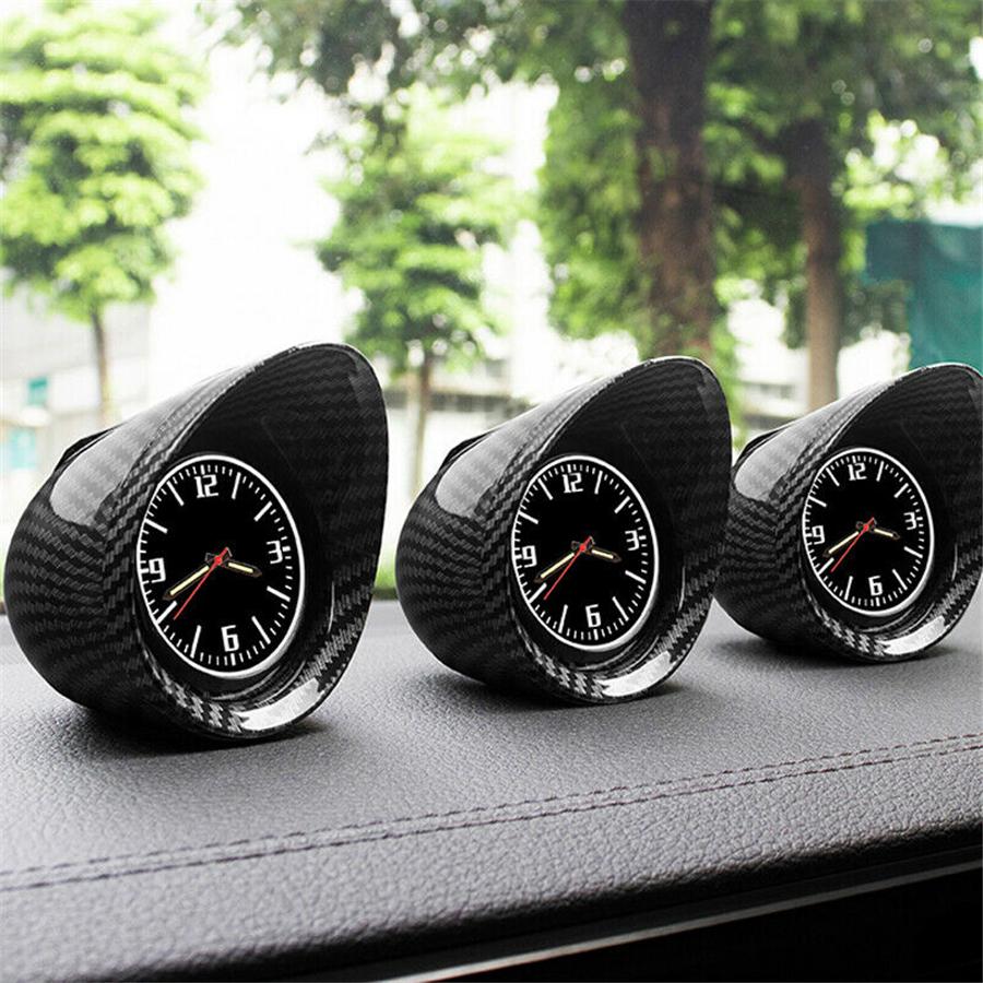 Orologio Universale per Cruscotto Interno Auto Aspetto Fibra di Carbonio Retroilluminazione Luminosa