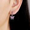 925 Sterling Silver Inlaid Zircon Butterfly Earrings Insect Element Original Design Women's Fashion Party Jewelry Gift Ear Loops