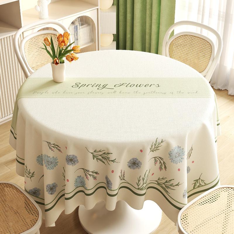 Environment protection Green and Fresh Rectangular Tablecloth Natural Sagging Anti Slip Silent Table Mat Thickened Encrypted Restaurant Decorat Fabric