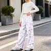 Fashionable Girls' Flannel Warm Loose Printed Pants