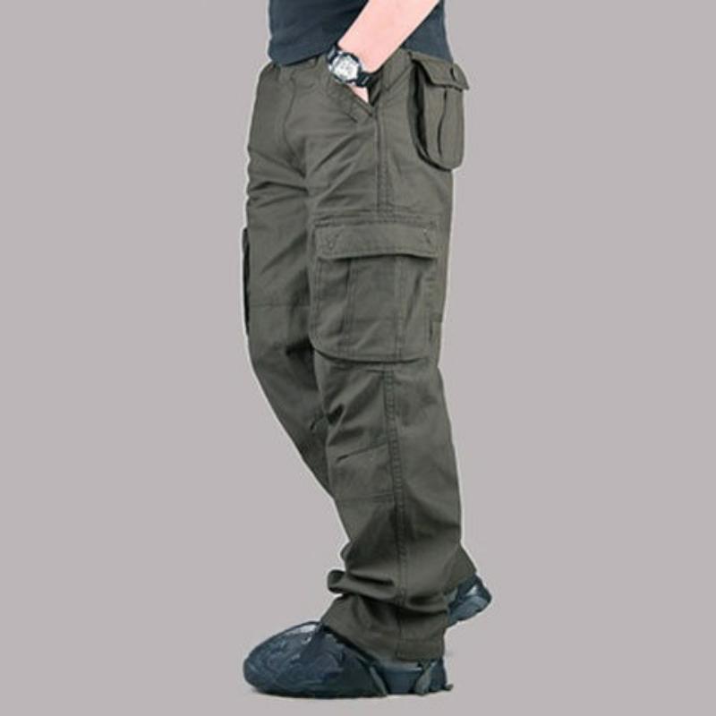 Autumn and Winter Thick Casual Pants Men's Plus Size Overalls Cotton Casual Pants Men
