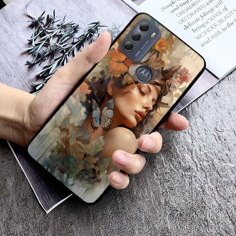 Flower Girl Art Phone Case For Moto G84 G22 G32 G42 G52 G62 G53 G72 G60 G60S G100 G10 G20 G30 G13 G50 G 5G G Pure