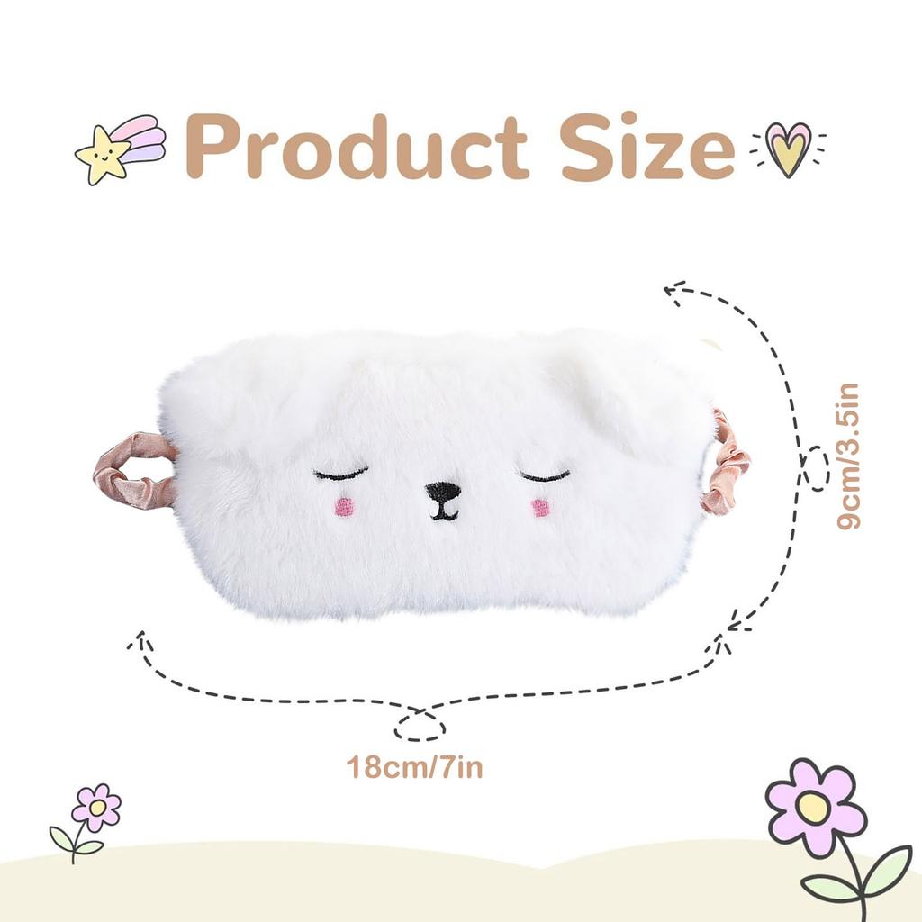 3D Cute Breathable Eye Mask Made from Natural Silk and Plush
