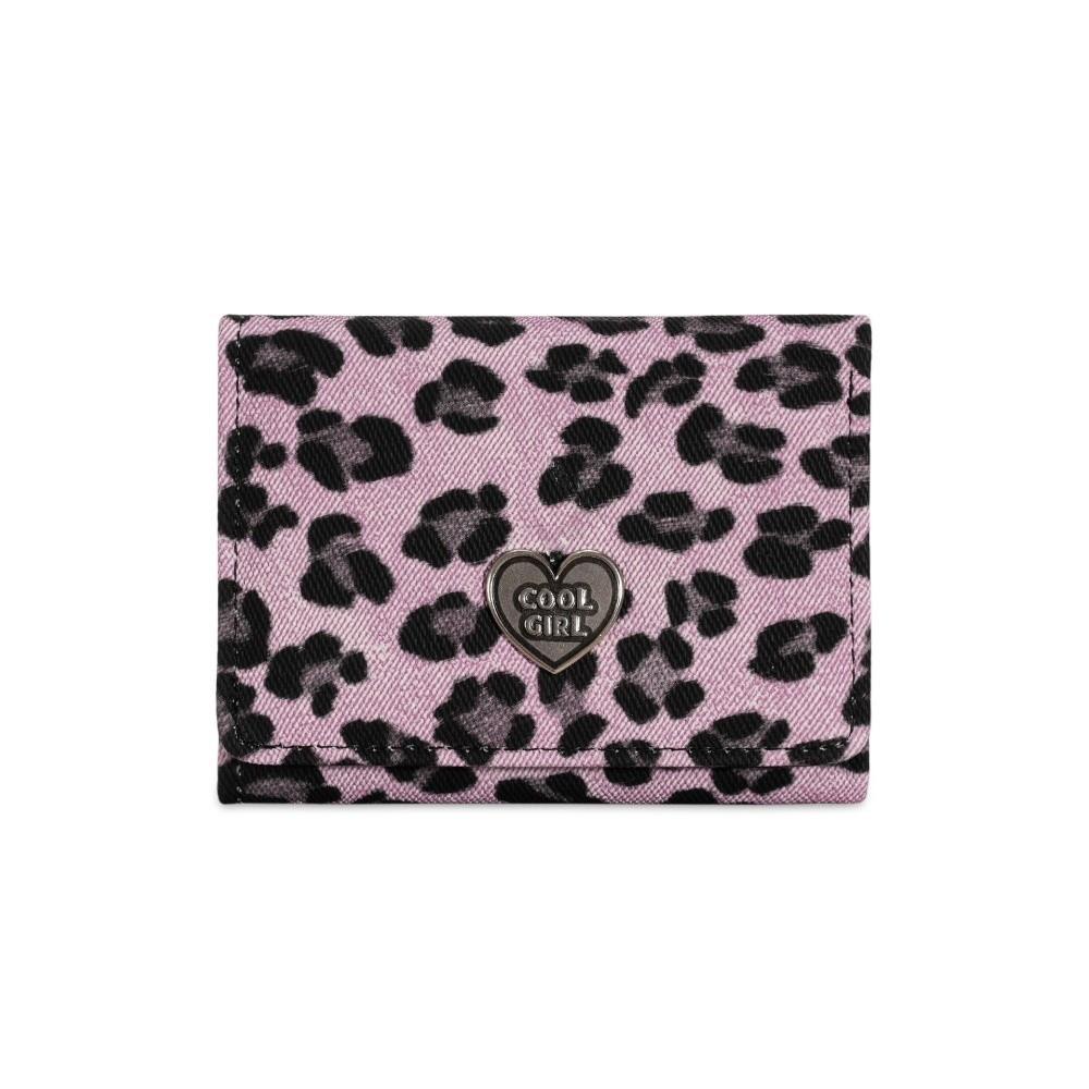 Portable Leopard Print Short Wallet Three-fold Large Capacity Coin Pouch Multiple Card Korean Style Card Bag Women