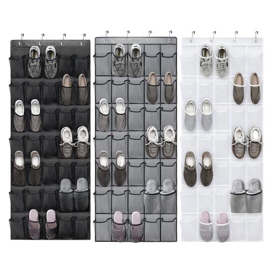 Over-the-Door Shoe Organizer 35 Pockets Mesh Breathable Storage Bag Hanging Shoe Storage Bag with Hooks for Door Closet Dorm Room