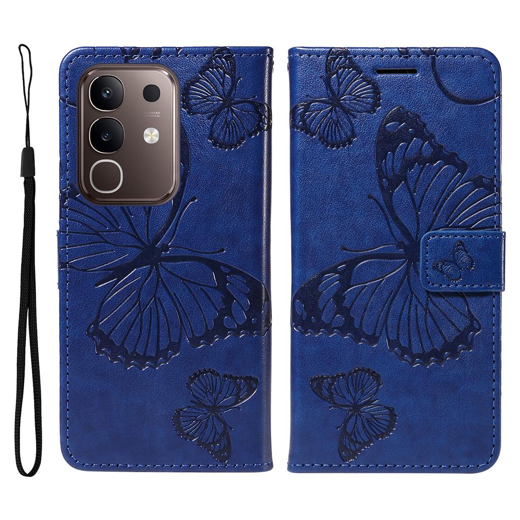 For vivo Y29 4G/vivo T4x 5G/vivo Y300t 5G Wallet Case Floral Butterfly Imprinted Leather Phone Cover Stand